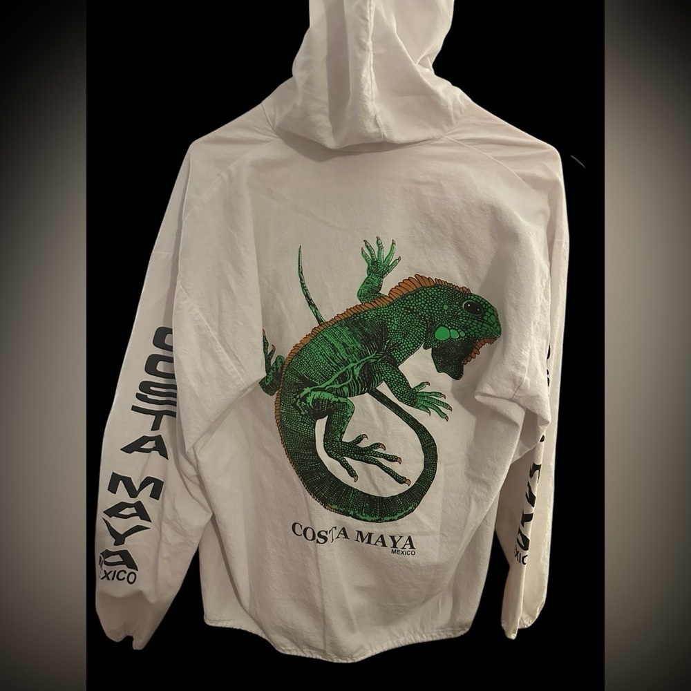 VTG 90’s Costa Maya Mexico Iguana Full Zip Light Weight Jacket Size Large - Picture 3 of 8